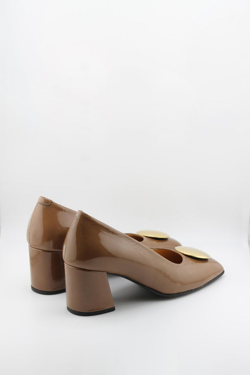 DFC Relax Elegant Block Heel Loafer with Metallic Accent